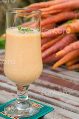 A glass of carrot smoothie