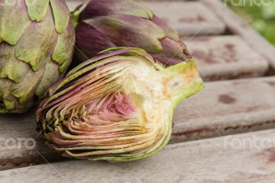 Violet artichokes