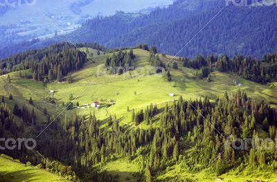 panoramic view of village - Carpathiam mountains panoramic view of village - Carpathiam mountains