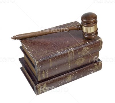 Gavel and Volumes of Law Books