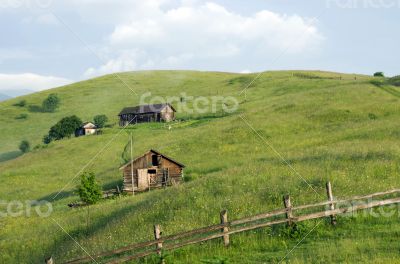 evening mountain plateau landscape (Carpathian, Ukraine) 