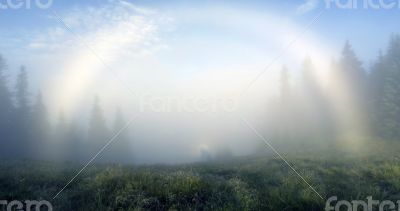 evening mountain plateau landscape (Carpathian, Ukraine) 