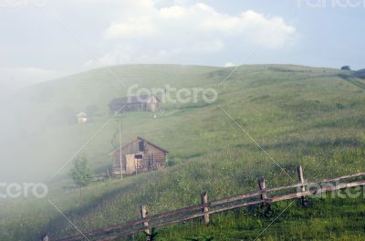 evening mountain plateau landscape (Carpathian, Ukraine)