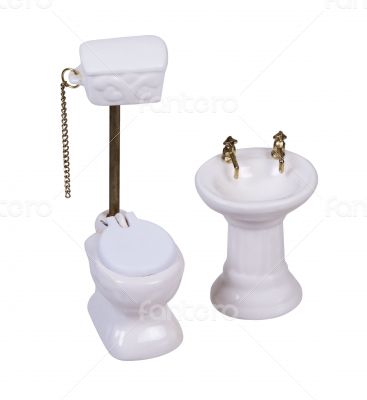 Porcelain Toilet with Pull Chain
