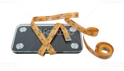 Bathroom Scale with Measuring Tape