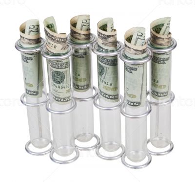 Test tubes Filled with Money