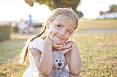 Happy child in a park