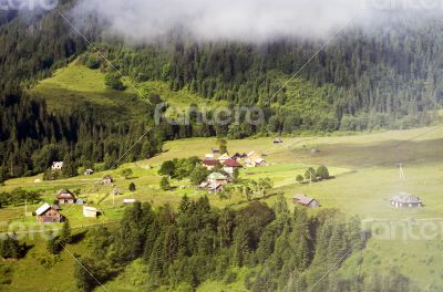 evening mountain plateau landscape (Carpathian, Ukraine) 