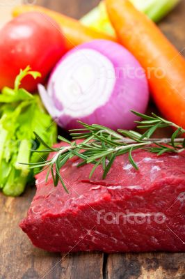 fresh raw beef cut ready to cook