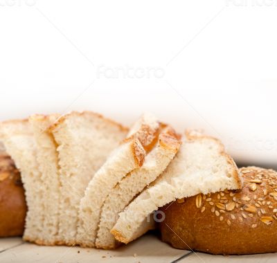 organic bread over rustic table