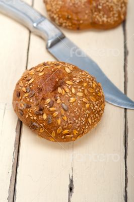 organic bread over rustic table