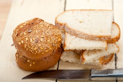 organic bread over rustic table