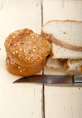 organic bread over rustic table