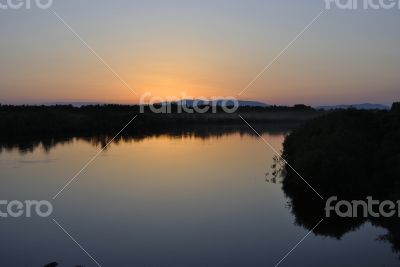 Sunset on the river