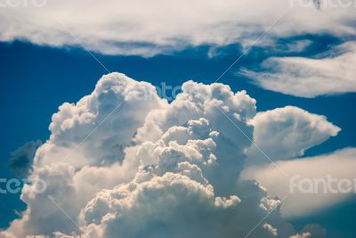 Blue sky and various cloud formations