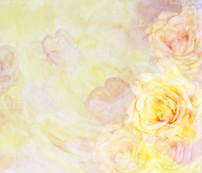 Scenic abstract floral background with roses 