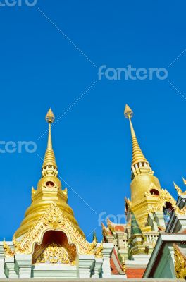 Golden pinnacle of thai temple
