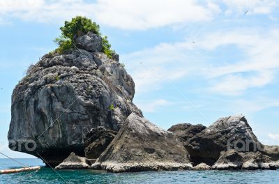 Small Island in the sea for diving