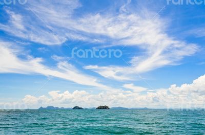 Landscape blue sky and ocean