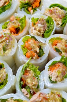 Noodles and vegetables thai food