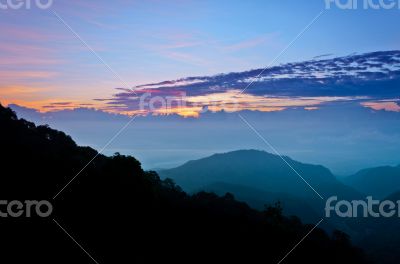 Sunrise at Doi Ang Khang in Chiang Mai province of Thailand