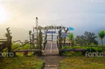 Podium for natural view on viewpoint Doi Ang Khang mountai