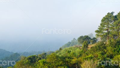 Viewpoint Doi Ang Khang mountains in Chiang Mai province of Thai