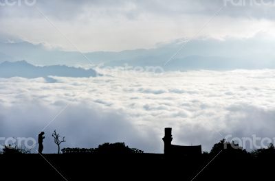 Landscape of cloud above cordillera in the morning Landscape of cloud above cordillera in the morning