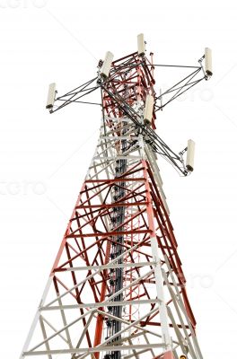 Communications Tower on white background