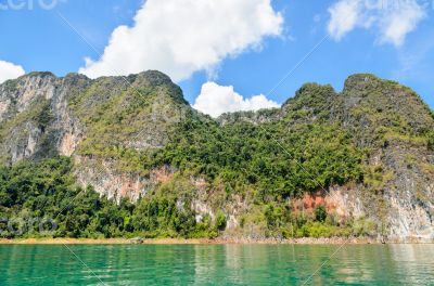 Lush high limestone mountains.