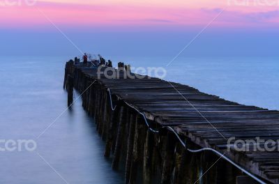 Fishing pier at sunrise