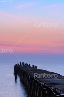 Fishing pier at sunrise