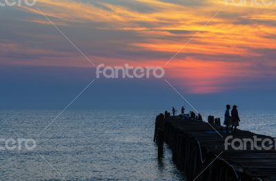 Fishing pier at sunrise