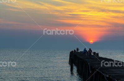 Fishing pier at sunrise