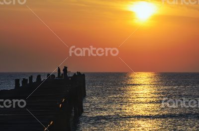 Fishing pier at sunrise