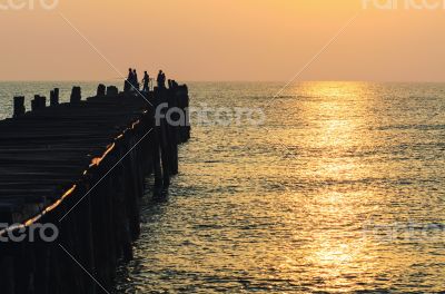 Fishing pier at sunrise