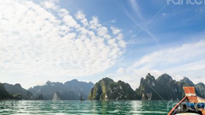 Beautiful island and green lake ( Guilin of Thailand )