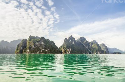 Beautiful island and green lake ( Guilin of Thailand )