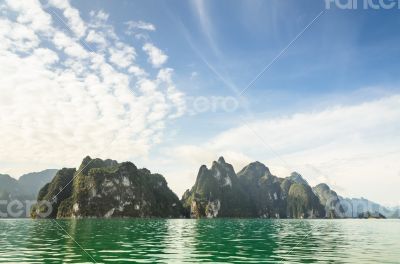 Beautiful island and green lake ( Guilin of Thailand )