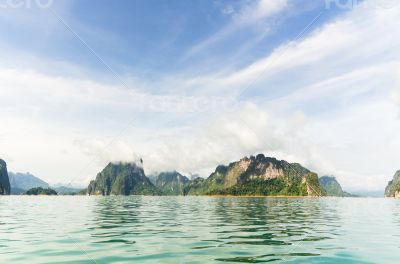 Beautiful island and green lake ( Guilin of Thailand )