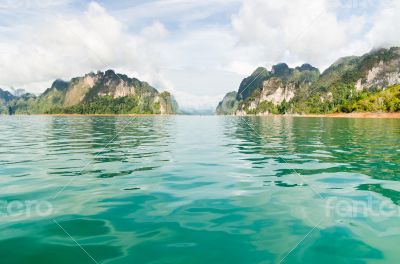 Beautiful island and green lake ( Guilin of Thailand )