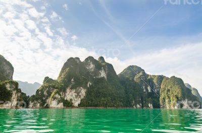 Beautiful island and green lake ( Guilin of Thailand )