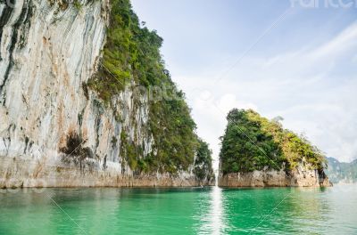 Beautiful island and green lake ( Guilin of Thailand )