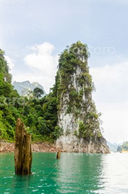 Beautiful island and green lake ( Guilin of Thailand )