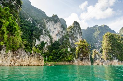 Travel island and green lake ( Guilin of Thailand )