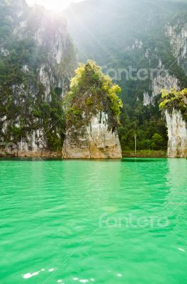 Beautiful island and green lake ( Guilin of Thailand )