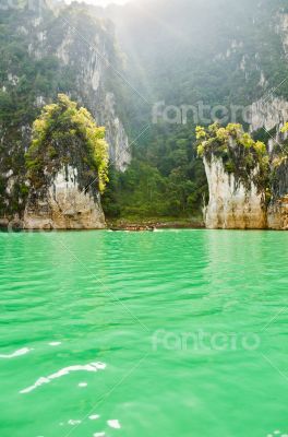 Travel island and green lake ( Guilin of Thailand )