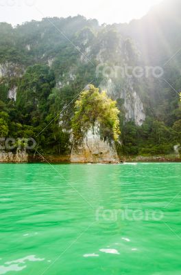 Travel island and green lake ( Guilin of Thailand )