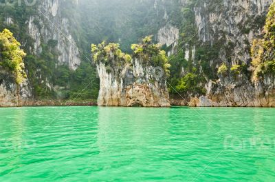 Beautiful island and green lake ( Guilin of Thailand )