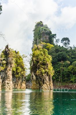 Beautiful island and green lake ( Guilin of Thailand )